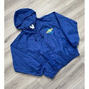 Vintage 90s Opening Day Universal Studios Rain Windbreaker Hoodie Jacket - sz L